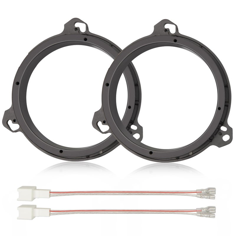 RED WOLF Aftermarket 6.5 inch Speaker Adapter Spacers Ring Bracket Mounting+Speaker Wire Harness Replacement for Nissan Murano Sentra 2000-2019, Titan 2004-2019, Kia K2 2011+ - Image 1